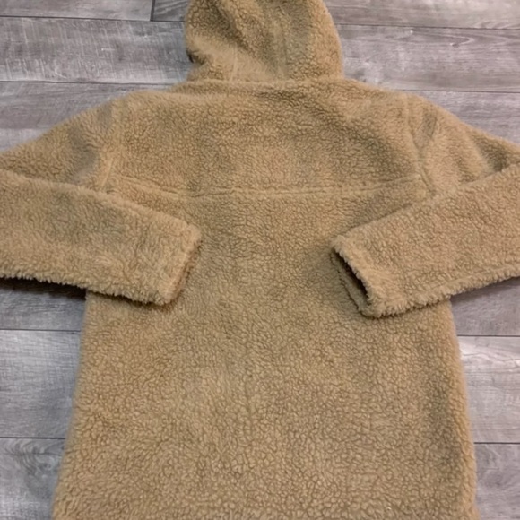 Green Sheep Women's Deep Pile Sherpa Oatmeal Fleece Full Zip Jacket Size Medium - Picture 9 of 9